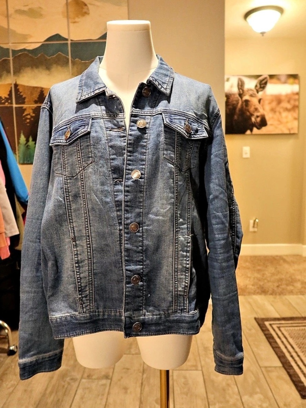 Buffalo David Bitton Denim Jacket in Blue, Large